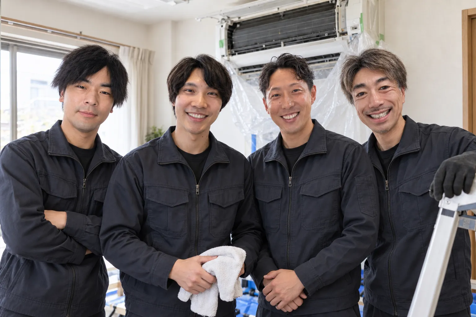 エアコンクリーニングの作業スタッフ